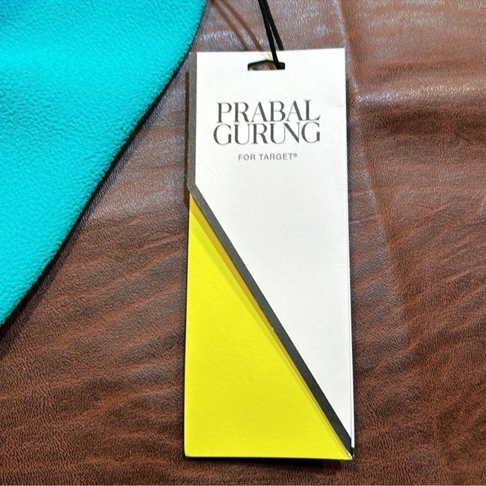 PRABAL GURUNG Green Long Tank Top w/ Pink Stripe on faux Pocket Size M, NWT! - Picture 8 of 10